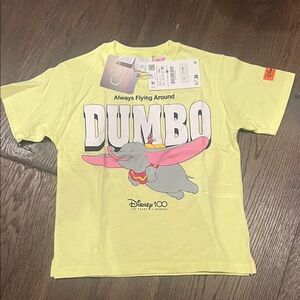 Zara Yellow Dumbo Graphic Tee with Pink Accent